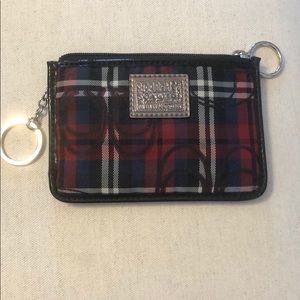 Coach plaid wallet/key chain wallet!